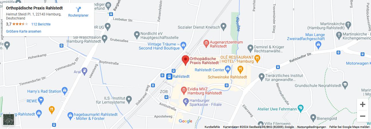 Karte Orthopädische Praxis Hamburg-Rahlstedt